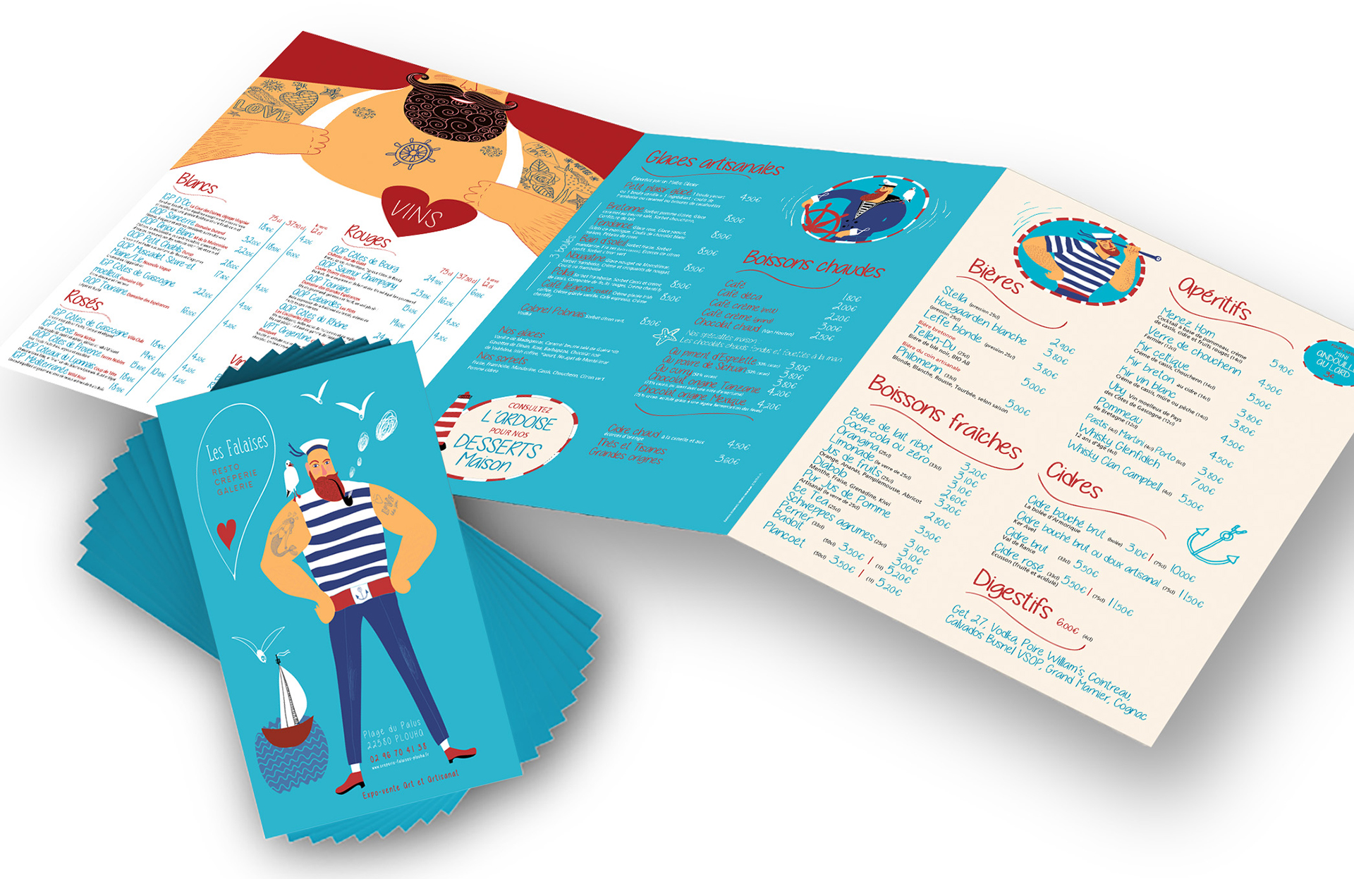 chronograph-les falaises-cartes-menu-depliant